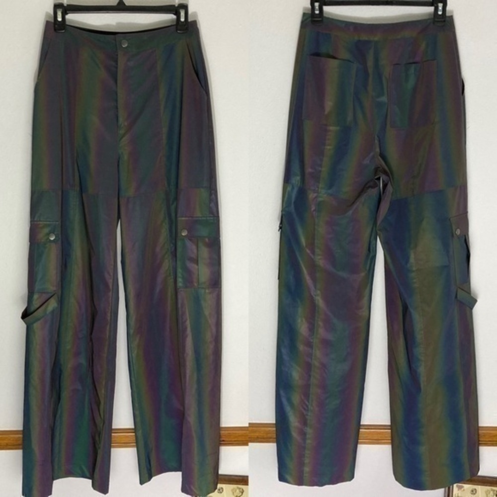 Club Exx dark reflective wide leg pants size M